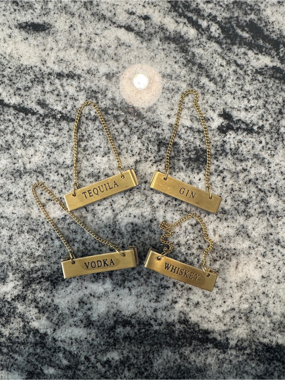 Gold Bar Necklace with 'Tequila' 'Gin' 'Vodka' or 'Whiskey' Engraving